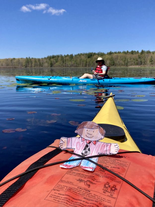 flat on a canoe